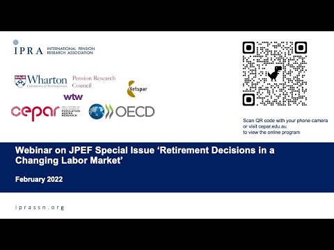 Webinar on JPEF Special Issue ‘Retirement Decisions in a Changing Labor Market’
