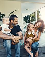 Young family at home