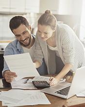 Young couple exploring pension options