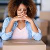 Young woman moving house