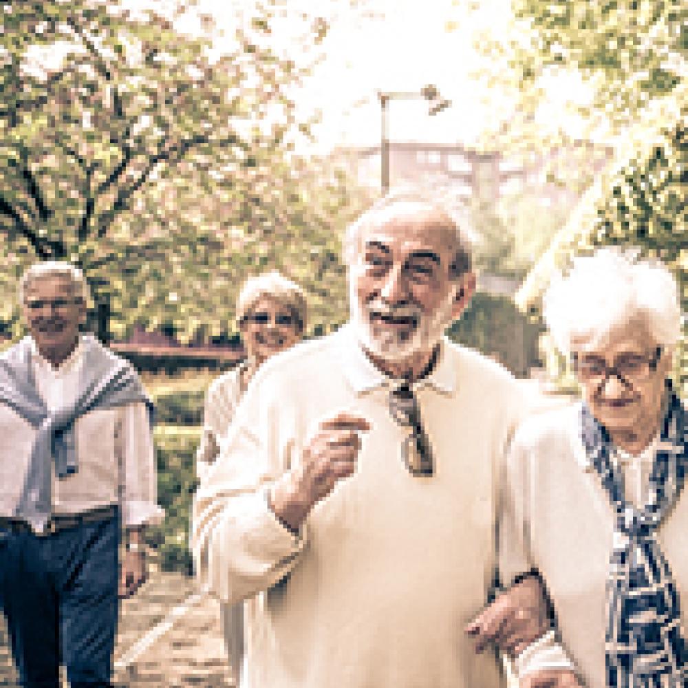 Elderly friends enjoying life