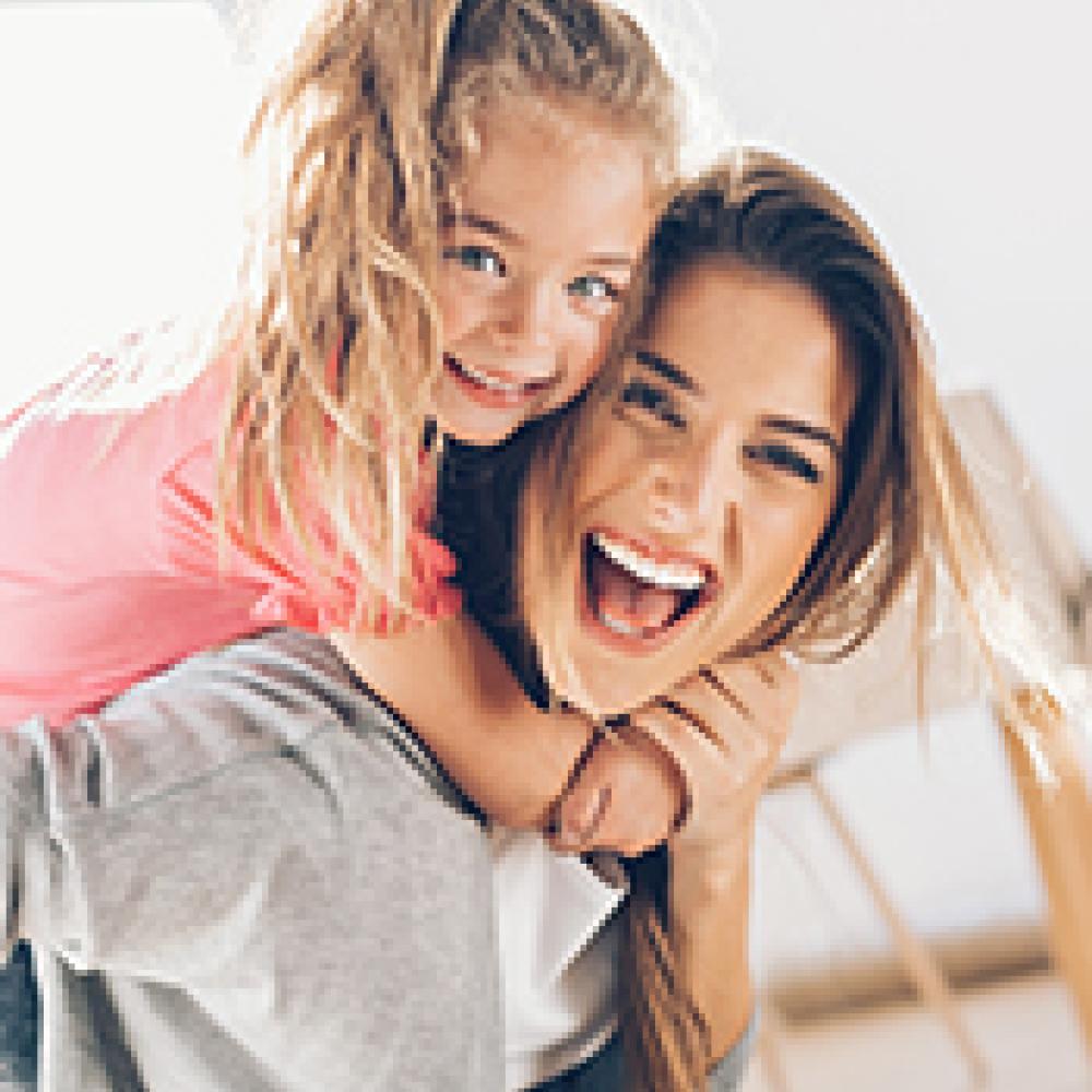 Young mother and her daughter