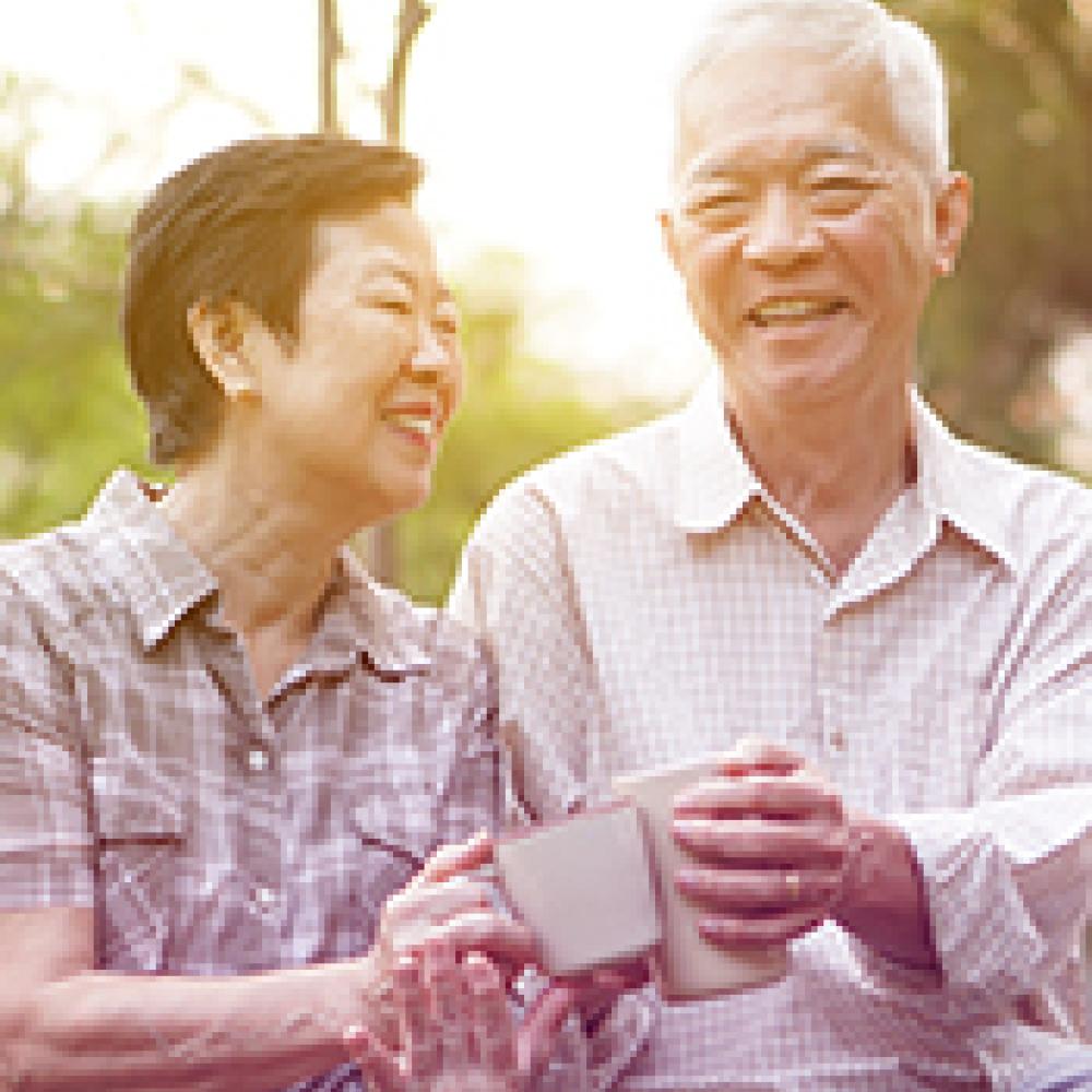 Elderly couple enjoying life